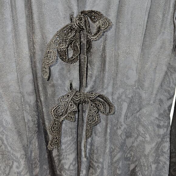 Société Blue Lace Tie Duster Top One Size Made in USA Pre-owned - Picture 7 of 7